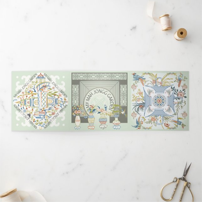 My Mah Jongg Garden Trifold Card (Outside)