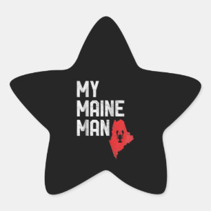 My Maine Man Funny Lobster Red Gift Lover Star Sticker