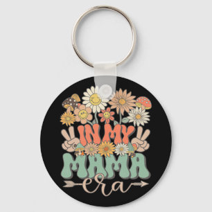 My Mama Era Floral Hippie Groovy Retro Daisy Mothe Key Ring