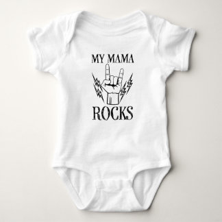 My Mama Rocks funny saying baby shirt