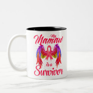 My Mamaw Is A Survivor Breast Cancer Awareness Two-Tone Coffee Mug