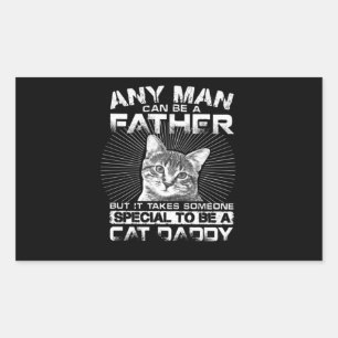 My Man Can Be A Father Cat Daddy Gift For Dad Rectangular Sticker