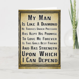 My Man Is As Precious As A Diamond Card