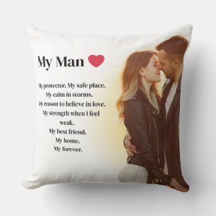 My Man Love Romantic couple Quote Cushion