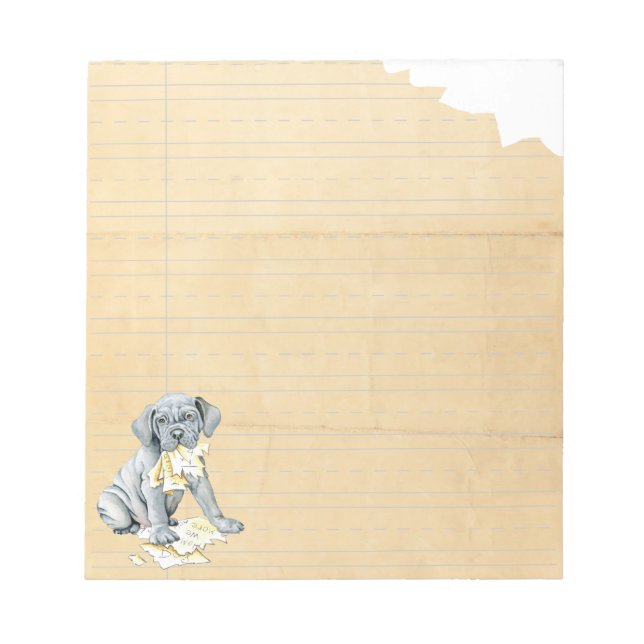 My Mastino Ate My Homework Notepad (Front)
