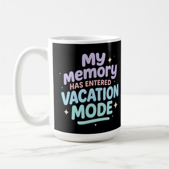 My Memory Has Entered Vacation Mode Pastel Design Coffee Mug (Left)