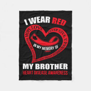 My Memory Of My Brother Heart Disease Awareness Fleece Blanket