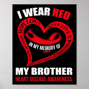 My Memory Of My Brother Heart Disease Awareness Poster