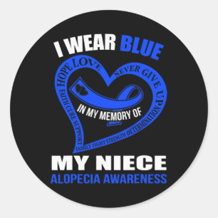 My Memory Of My Niece Alopecia Awareness Classic Round Sticker