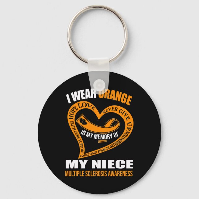 My Memory Of My Niece Multiple Sclerosis Awareness Key Ring (Front)