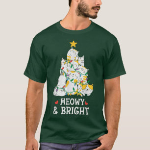 MY MEOW CATS CHRISTMAS TREE Pajama Xmas Funny T-Shirt