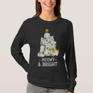 MY MEOW CATS CHRISTMAS TREE Pajama Xmas Funny T-Shirt