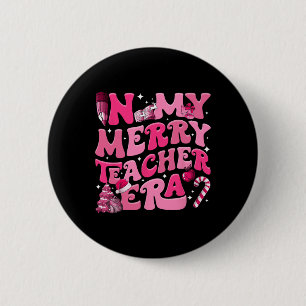 My Merry Teacher Era Retro Groovy Teacher Christma 6 Cm Round Badge