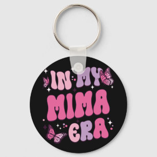 My Mima Era Funny Butterfly Groovy Retro Mothers D Key Ring