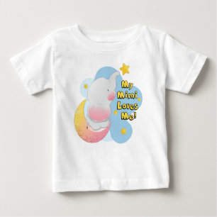 My Mimi Loves Me Elephant Baby T-Shirt