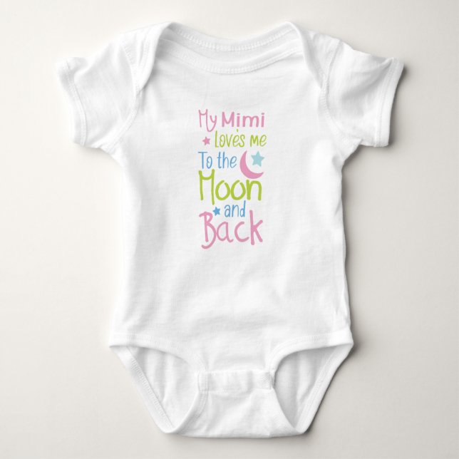 My Mimi Loves Me To The Moon & Back Baby Bodysuit (Front)