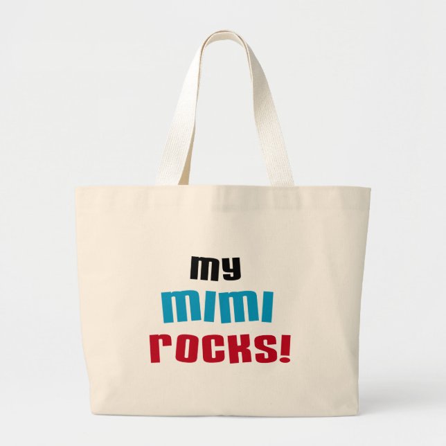 My Mimi Rocks T-shirts and Gifts Large Tote Bag (Front)