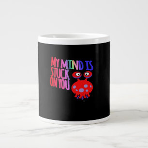 My Mind Is Stuck On You Heartfelt Minimal Design  Large Coffee Mug