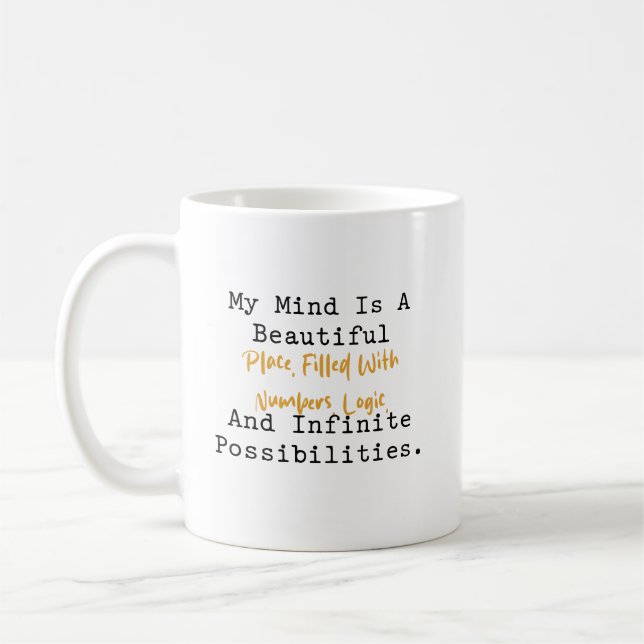 My Mind Numbers Logic Infinite Possibilities Coffee Mug (Left)