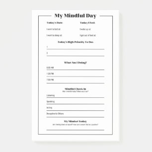 My Mindful Day: Mindfulness Daily Tracker Post-it Notes