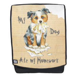 My Mini American Shepherd Ate My Homework Backpack