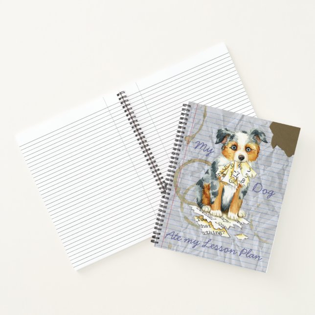 My Mini American Shepherd Ate my Lesson Plan Notebook (Inside)