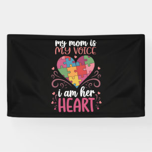 My Mom Is My Voice Autism Autistic Awareness Banner