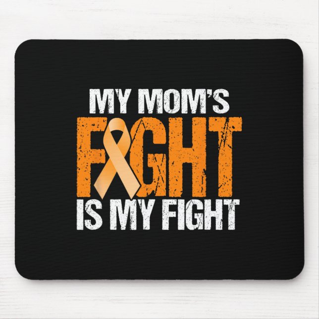 My Moms Fight is My Fight Leukaemia Awareness Moth Mouse Pad (Front)