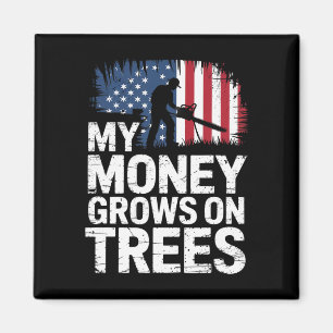 My Money Grows On Trees American Flag Arborist Magnet