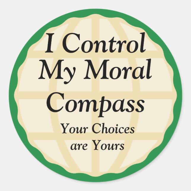 My Moral Compass Classic Round Sticker (Front)