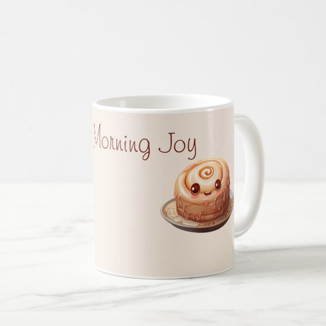 My Morning Joy Personalised Cinnamon Roll Cuteness Coffee Mug (Front Right)