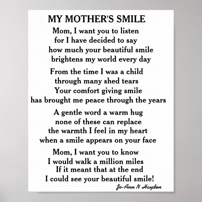 MY MOTHER'S SMILE  POSTER (Front)