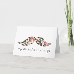 my moustache is vintage card