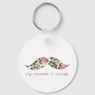 my moustache is vintage keychain