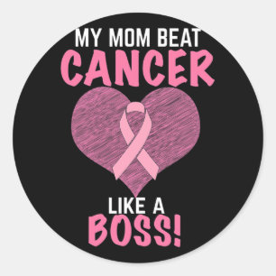 My Mum Beat Breast Cancer - Survivor Awareness  Classic Round Sticker