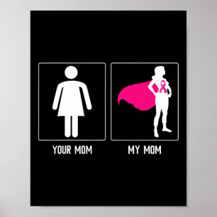 My Mum Breast Cancer Survivor Superhero Mothers Da Poster