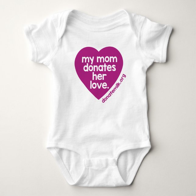My mum donates her love baby bodysuit (Front)