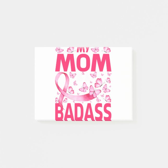 My Mum Is A Badass Breast Cancer Awareness Post-it Notes (Front)
