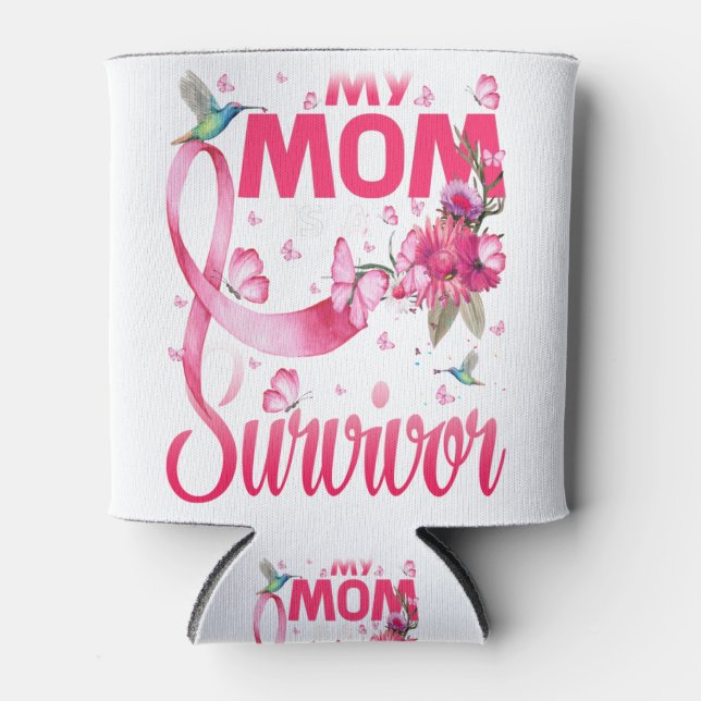 My Mum Is A Survivor Breast Cancer Awareness Can Cooler (Front)