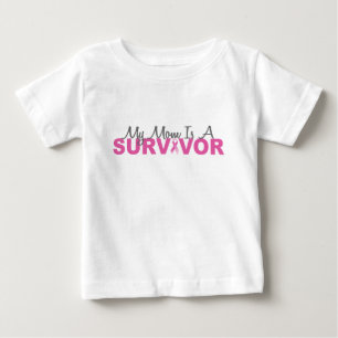 My Mum Is A Survivor (Breast Cancer Pink Ribbon) Baby T-Shirt