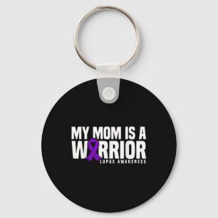 My Mum Is A Warrior Purple Ribbon Lupus Awareness Key Ring