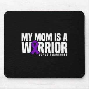 My Mum Is A Warrior Purple Ribbon Lupus Awareness Mouse Pad