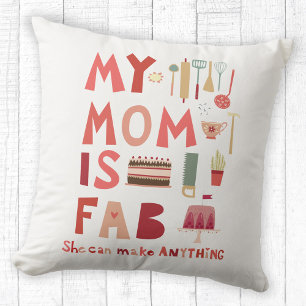 My Mum is Fab Modern Lettering Cushion