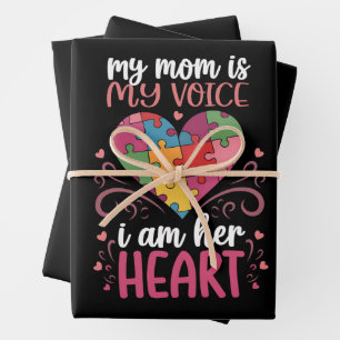 My Mum Is My Voice Autism Autistic Awareness Wrapping Paper Sheet