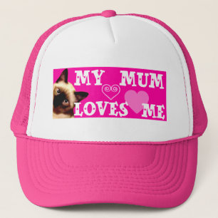 MY MUM LOVES ME - PINK HAT WITH CAT