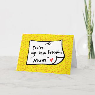 my mum, my best friend card