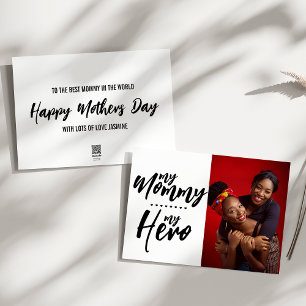 My Mum My Hero   Photo Mothers day  Holiday Card