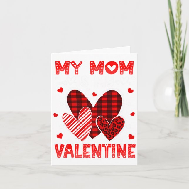 My Mummy Is My Valentine Heart Kid Boys Girls Vale Card (Front)