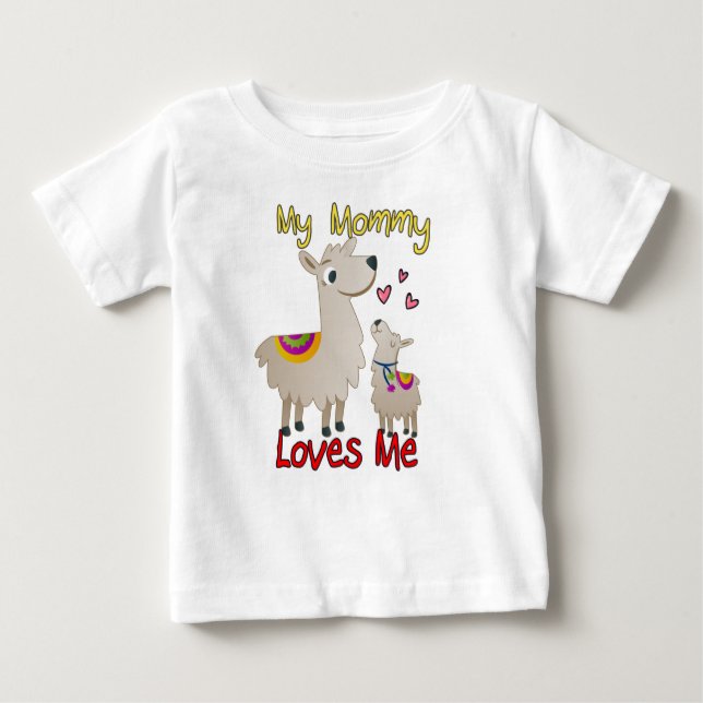 My Mummy Loves Me Llama Baby T-Shirt (Front)