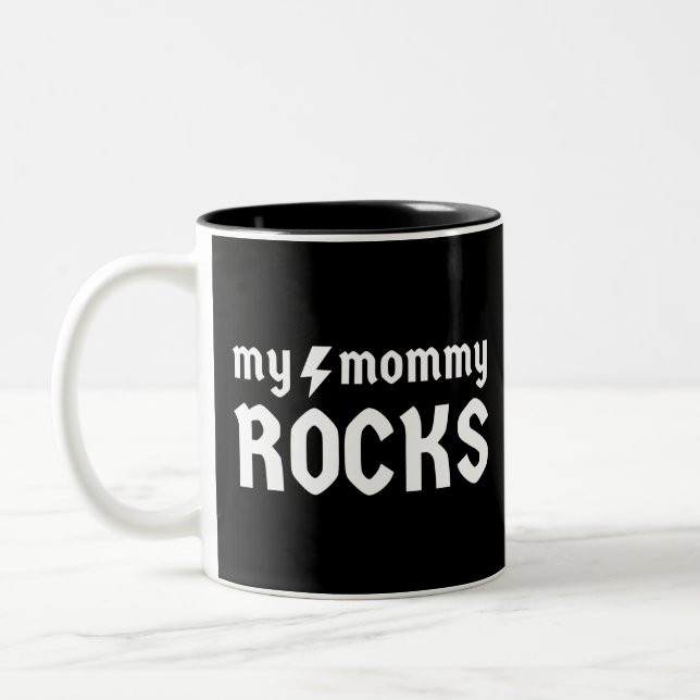My Mummy Rocks Two-Tone Coffee Mug (Left)
